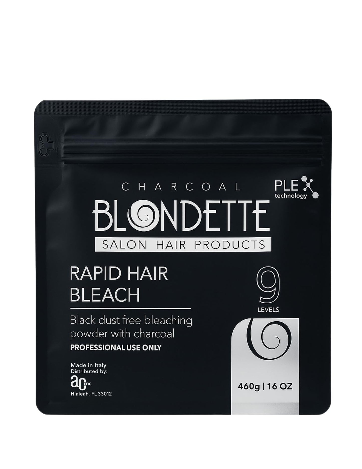 Professional Blondette Charcoal Bleach with PLEX Technology | Lifts Up to 9 Tones | Rapid Hair Lightener 460g | Made in Italy + Measuring Spoon
