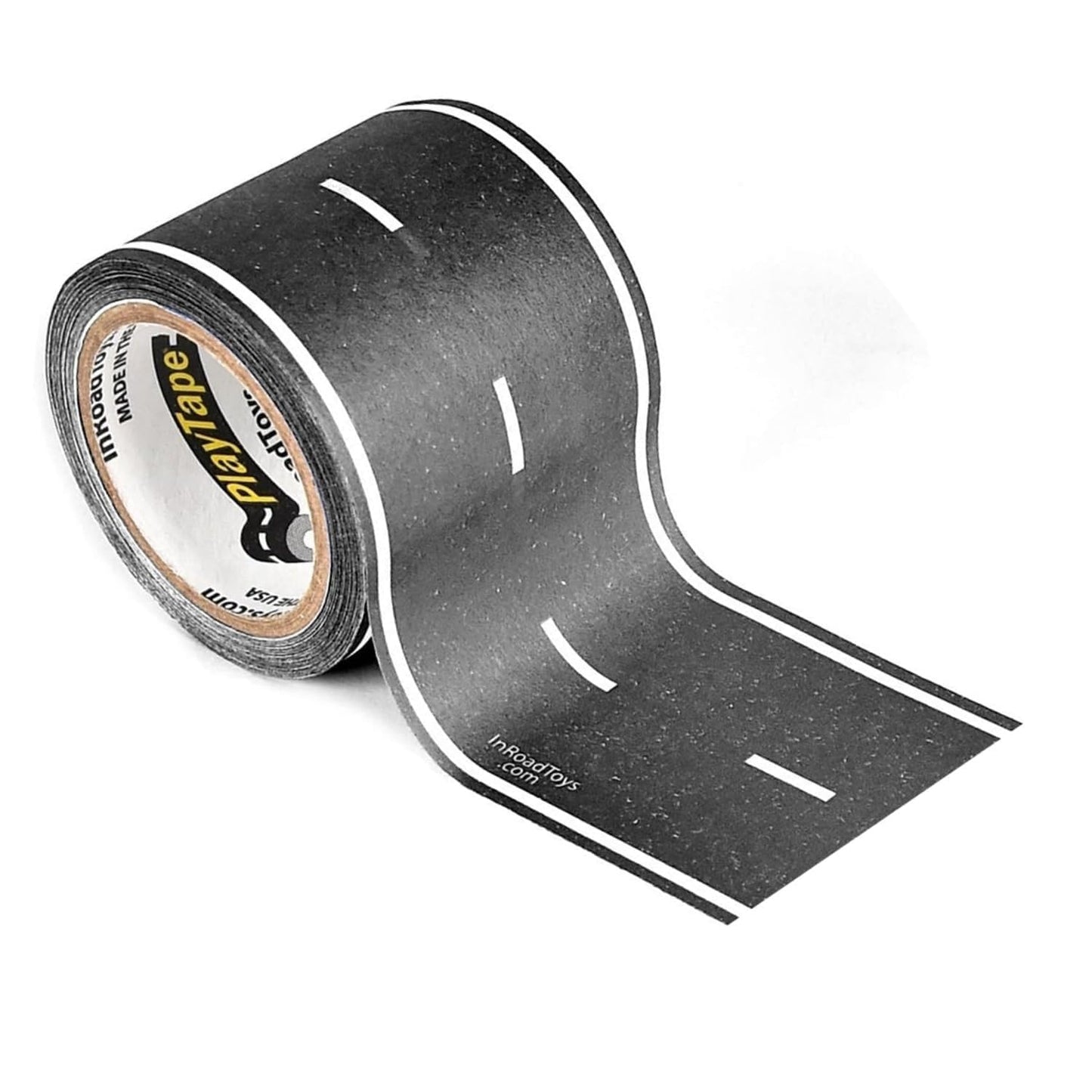 PlayTape Road Tape for Toy Cars - Sticks to Flat Surfaces, No Residue; 2 inch Wide x 30 ft Asphalt Road