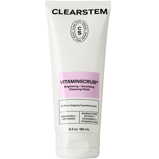 CLEARSTEM VITAMINSCRUB - Antioxidant Face & Body Exfoliating Cleanser with Vitamin C, Hemp & Bamboo, Gluten-Free, Cruelty-Free, 6 fl oz