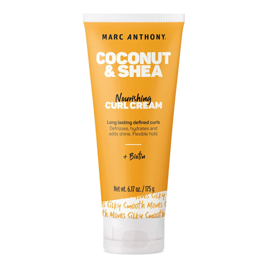 Marc Anthony Curl Cream with Coconut Oil & Shea Butter | Anti-Frizz Detangling Cream with Biotin | Hydrates, Defines & Adds Shine | Sulfate-Free, Color-Safe