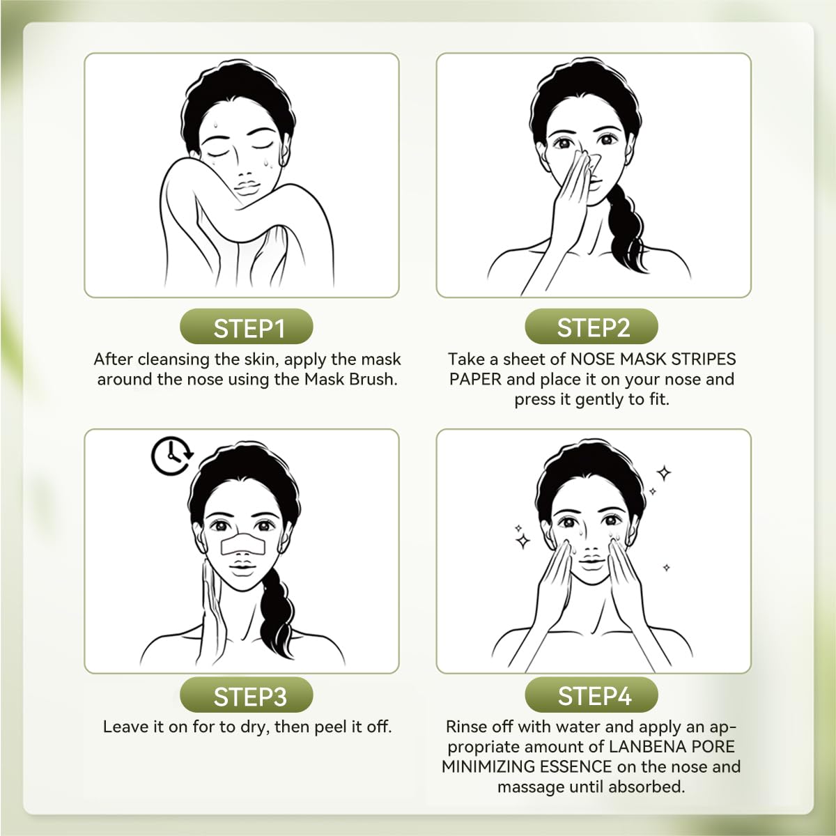 LANBENA 2.0 Blackhead Nose Plants Pore Strips(1.03 Oz), 60pcs Nose Strips for Blackhead Mask, Deep Cleansing Peel off Mask, Black Head Remover Mask