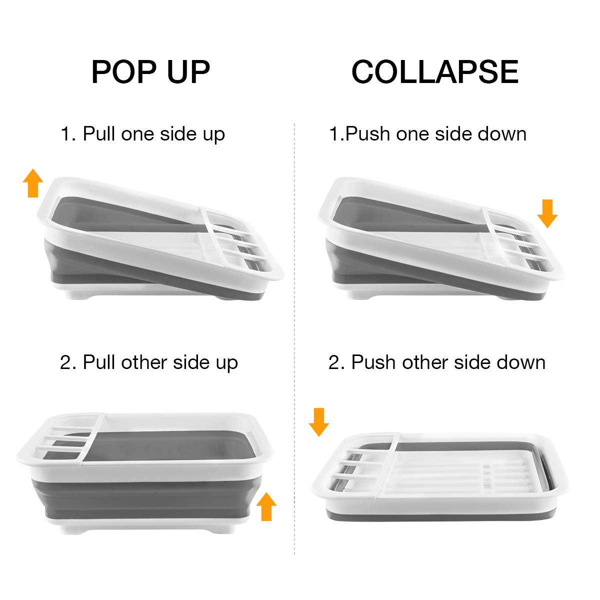THANSTAR Collapsible Dish Drying Rack – Portable Space-Saving Dinnerware Drainer & Organizer for Kitchen, RV, Campers & Travel