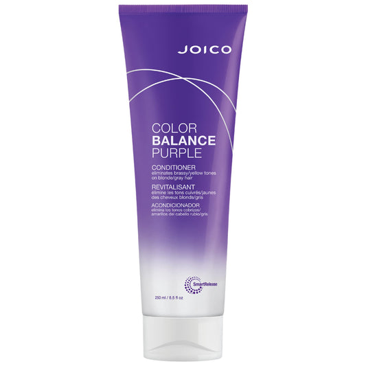Joico Color Balance Purple Conditioner | Neutralizes Brassy Yellow Tones | For Blonde & Gray Hair | Enhances Shine & Color Vibrancy | 8.5 Fl Oz