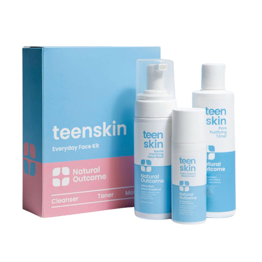 Teen Skin Care Kit 3-Step by Natural Outcome – Face Wash, Toner & Moisturizer for Acne-Prone Skin, Perfect for Teens & Preteens