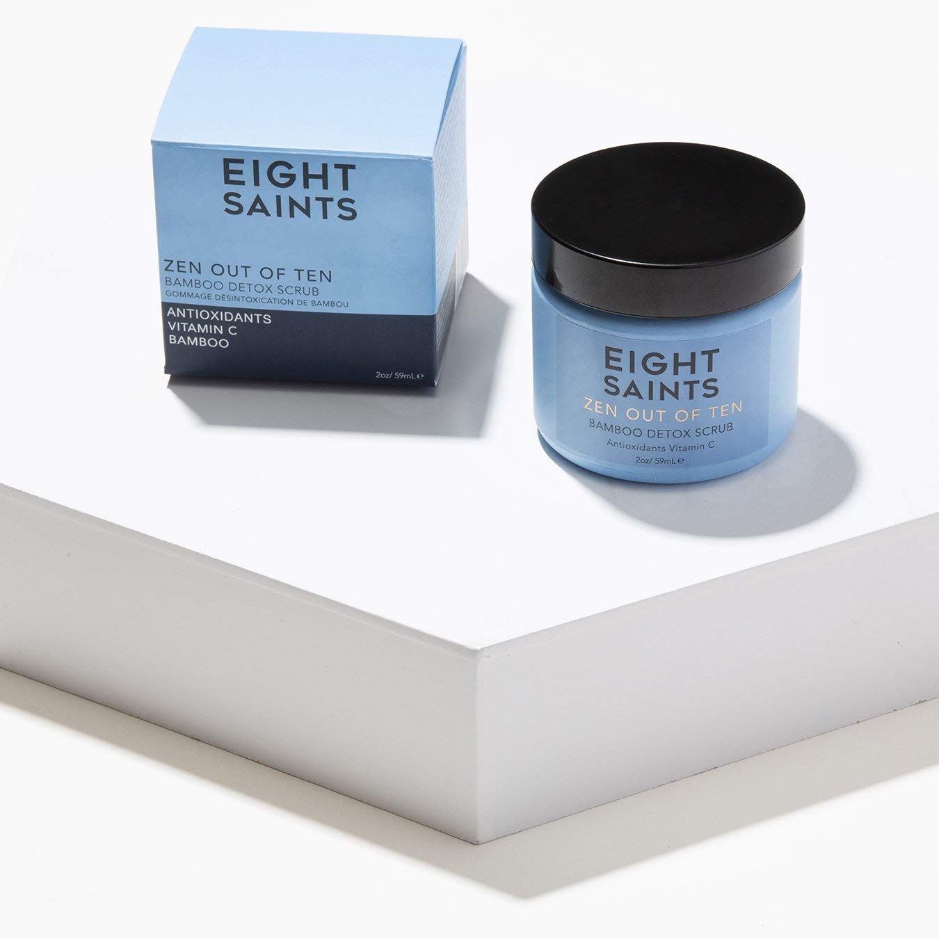 Eight Saints Zen Out of Ten Bamboo Face Scrub – Natural Organic Exfoliator with Bamboo Fibers for Pores, Blackheads & Dull Skin, 2 oz