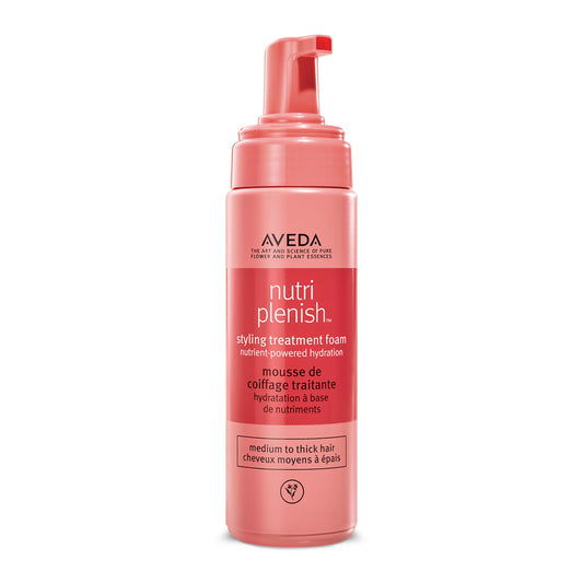 Aveda Nutriplenish Styling Treatment Foam, 6.7 Fl Oz | Soft Hold Foam for Medium to Thick Hair | Hydrating, Nourishing & 94% Naturally Derived*