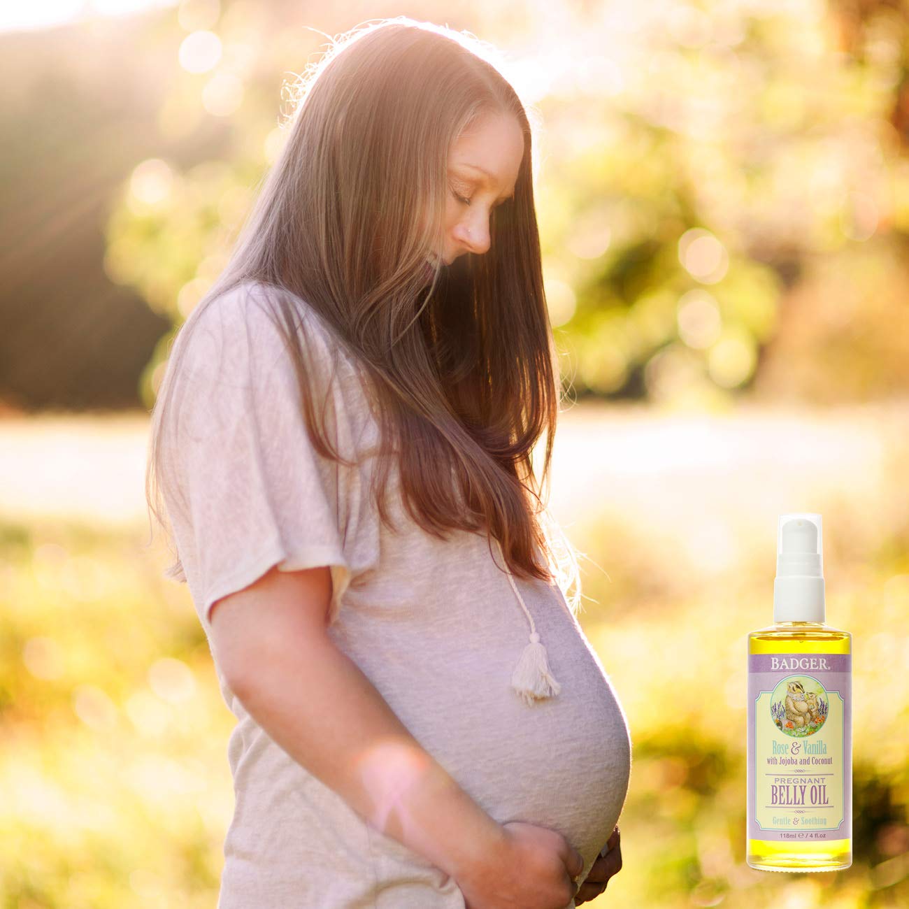 Badger Organic Pregnant Belly Oil - Jojoba & Coconut - 4 oz.