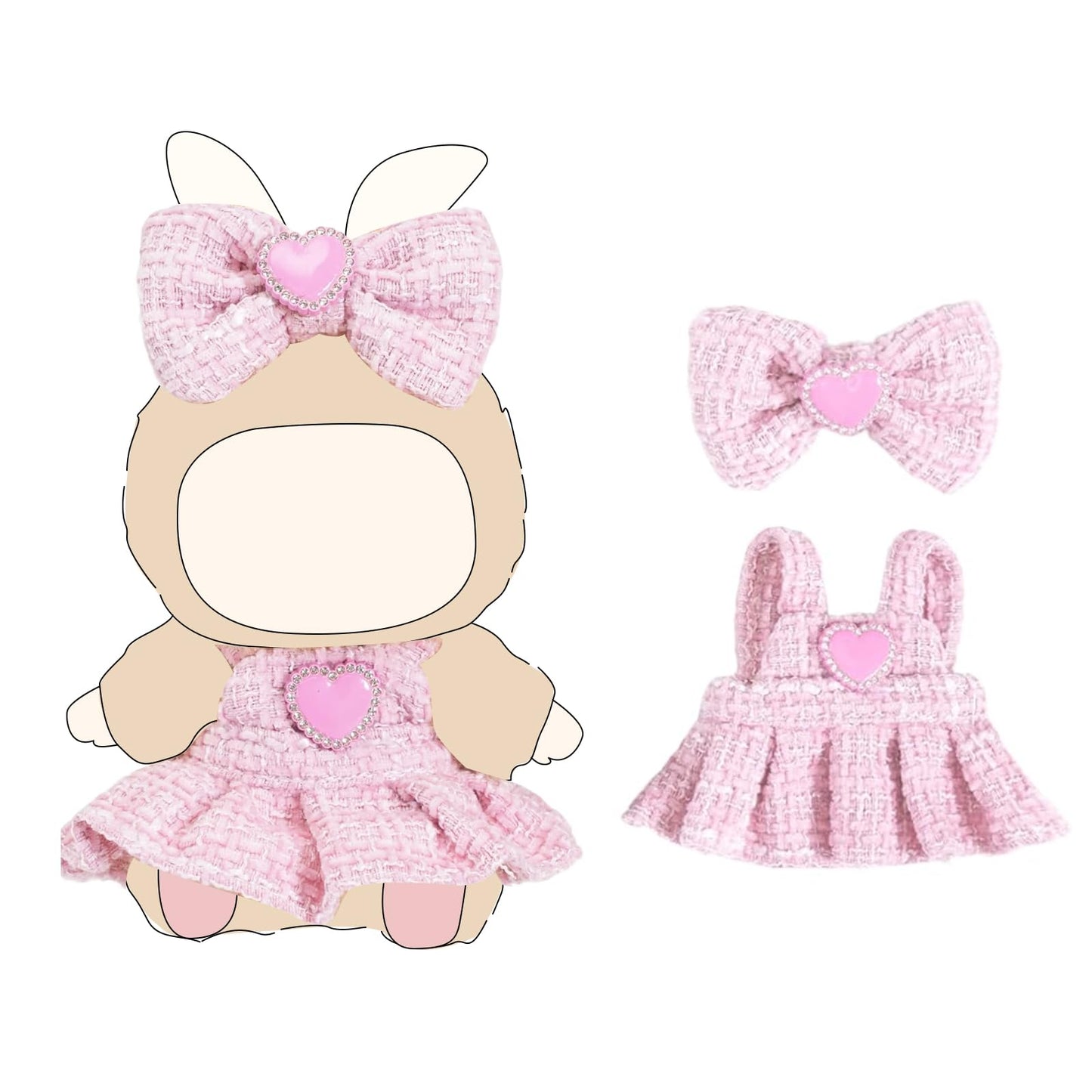 LABUBU 17cm Doll Clothes Set – Premium Fashion Dresses & Accessories for Macaron, Have A Seat & Big Into Energy Series