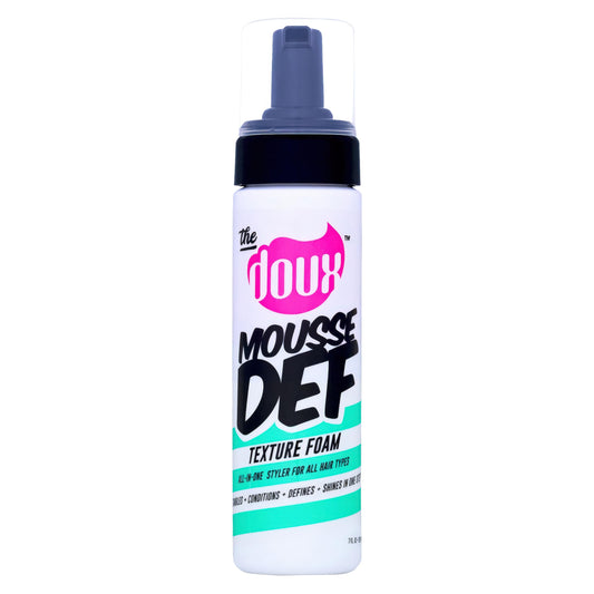 The Doux Multi-Use Mousse Def Texture Foam – Styling Mousse for Curly & Textured Hair, Adds Curl Definition, Volume & Shine, Curl Cream Alternative
