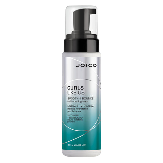 Joico Curls Like Us Smooth & Bounce Curl Foam | Hydrating Curl Enhancer for Curly Hair | Reduces Frizz, Adds Shine & 72-Hour Humidity Protection | 6.7 Fl Oz