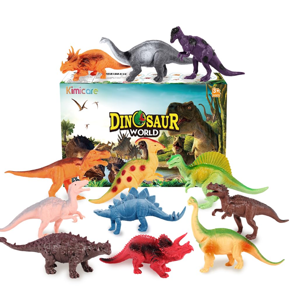 12-Pc Jumbo Dinosaur Toys for Kids 3-5 – Realistic STEM Educational Dinosaur Figures Playset for Boys & Girls Toddlers