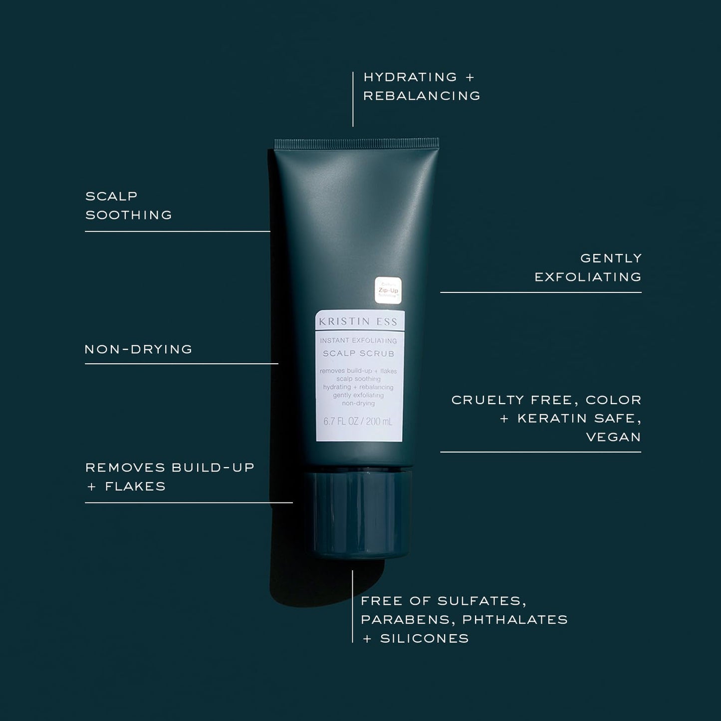 Kristin Ess Hair Scalp Scrub – Exfoliating, Hydrating & Soothing Treatment for Dandruff, Build-Up, Dry Scalp – Vegan, Color-Safe, 6.7 fl oz