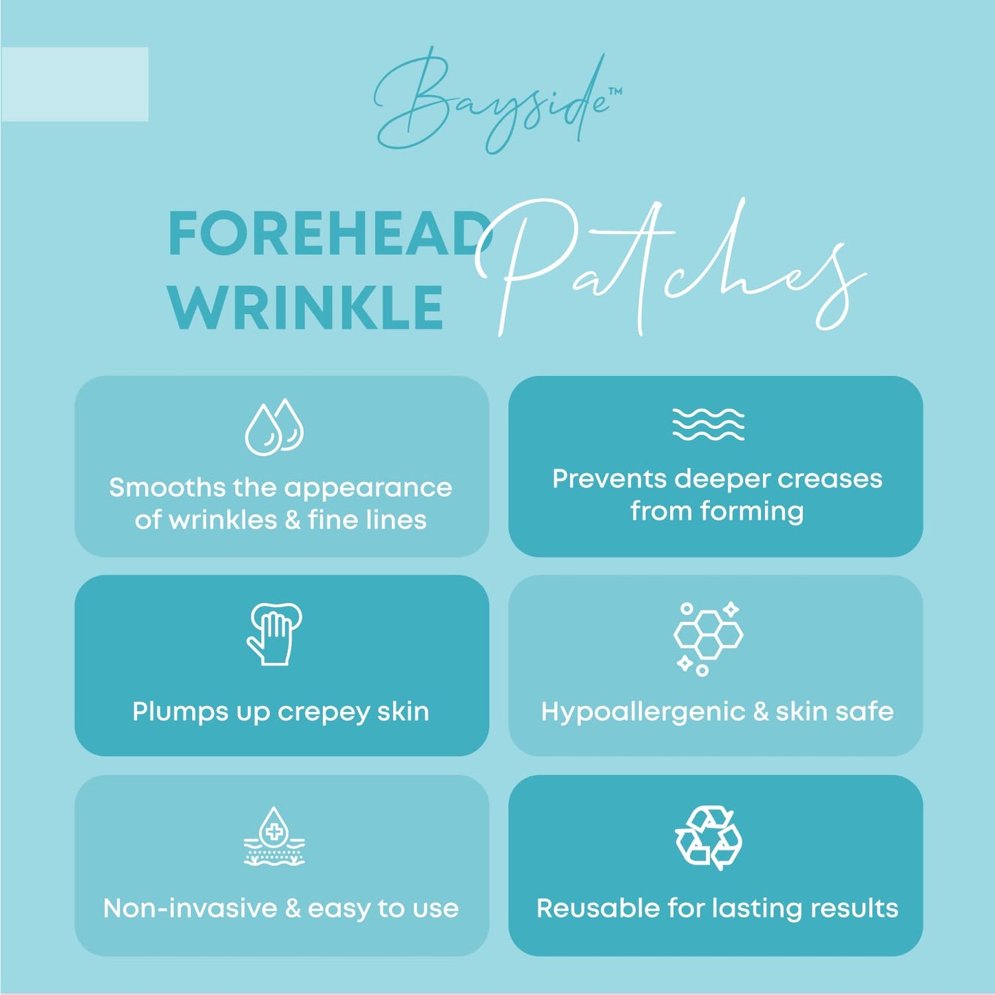 Reusable Forehead Wrinkle Patches – Non-Invasive Fine Line Treatment, Works with Eye & Face Lift Kits, Long-Lasting, Gentle, Includes Tin
