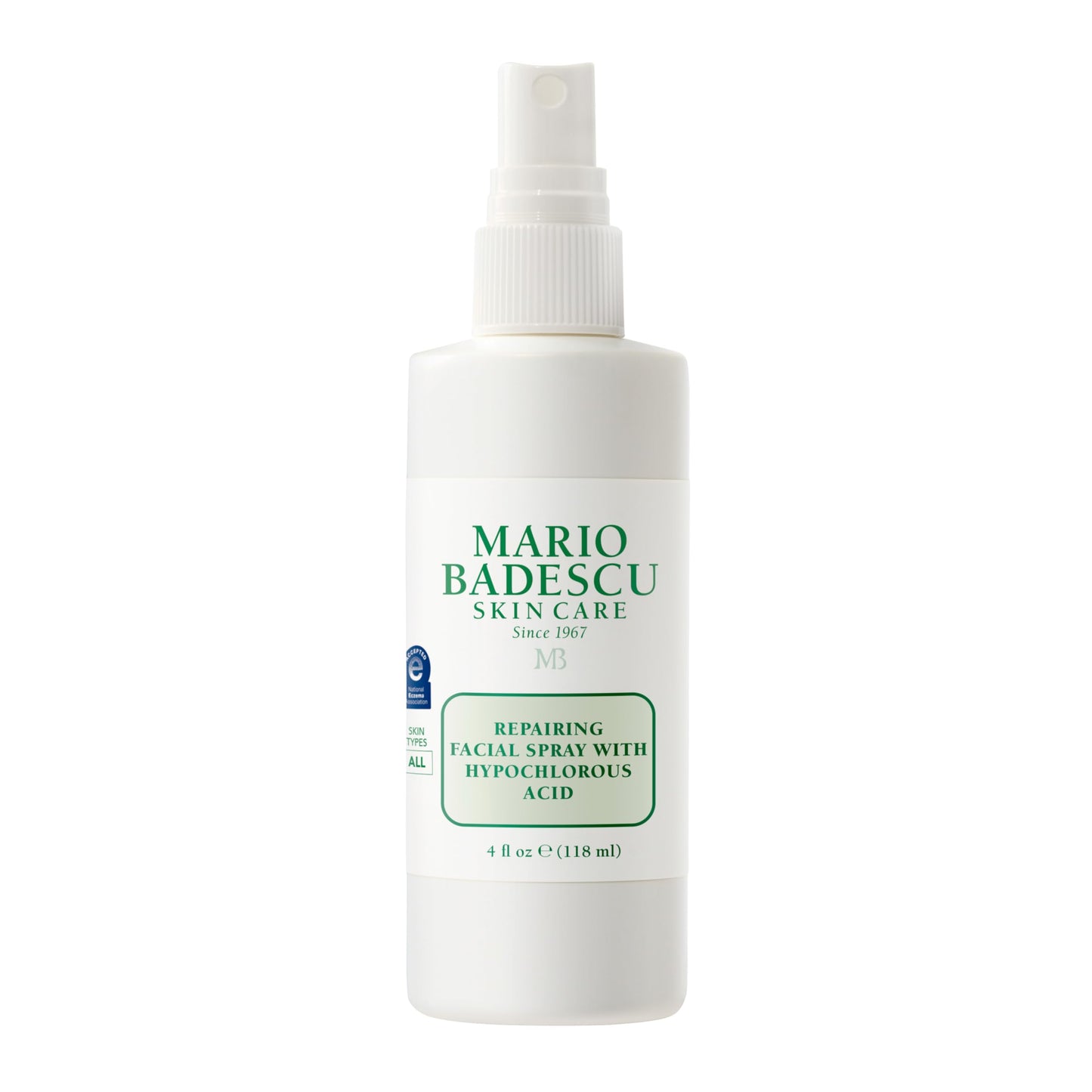 Mario Badescu Repairing HOCl Facial Spray – Soothes & Hydrates Irritated Skin, Reduces Redness, pH Balancing, Fragrance-Free, 4 fl oz