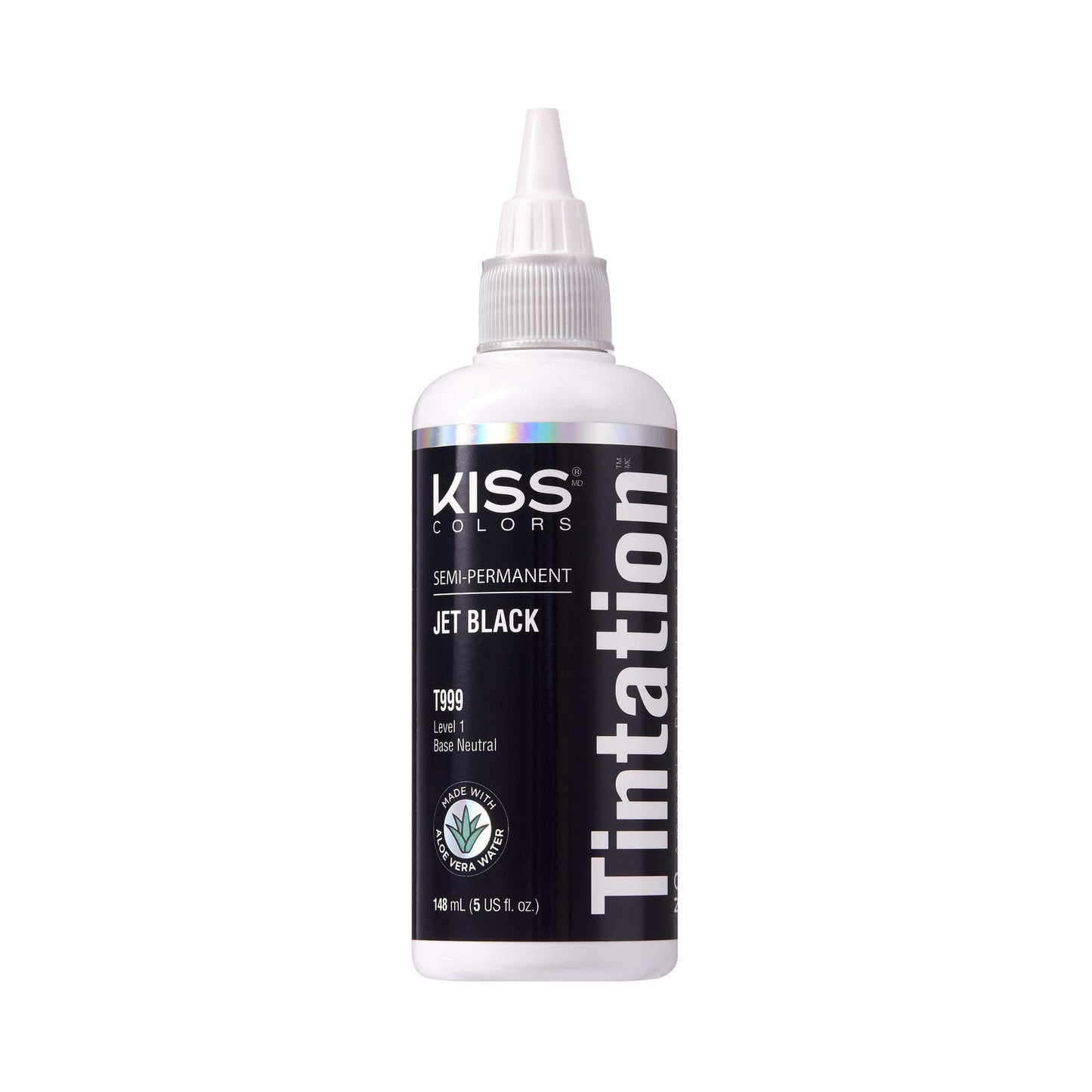 Red by Kiss Tintation Semi-Permanent Hair Color Jet Black 5 Fl Oz | Aloe Vera Water Base with Argan, Olive Oil, Collagen & Keratin for Lasting Shine