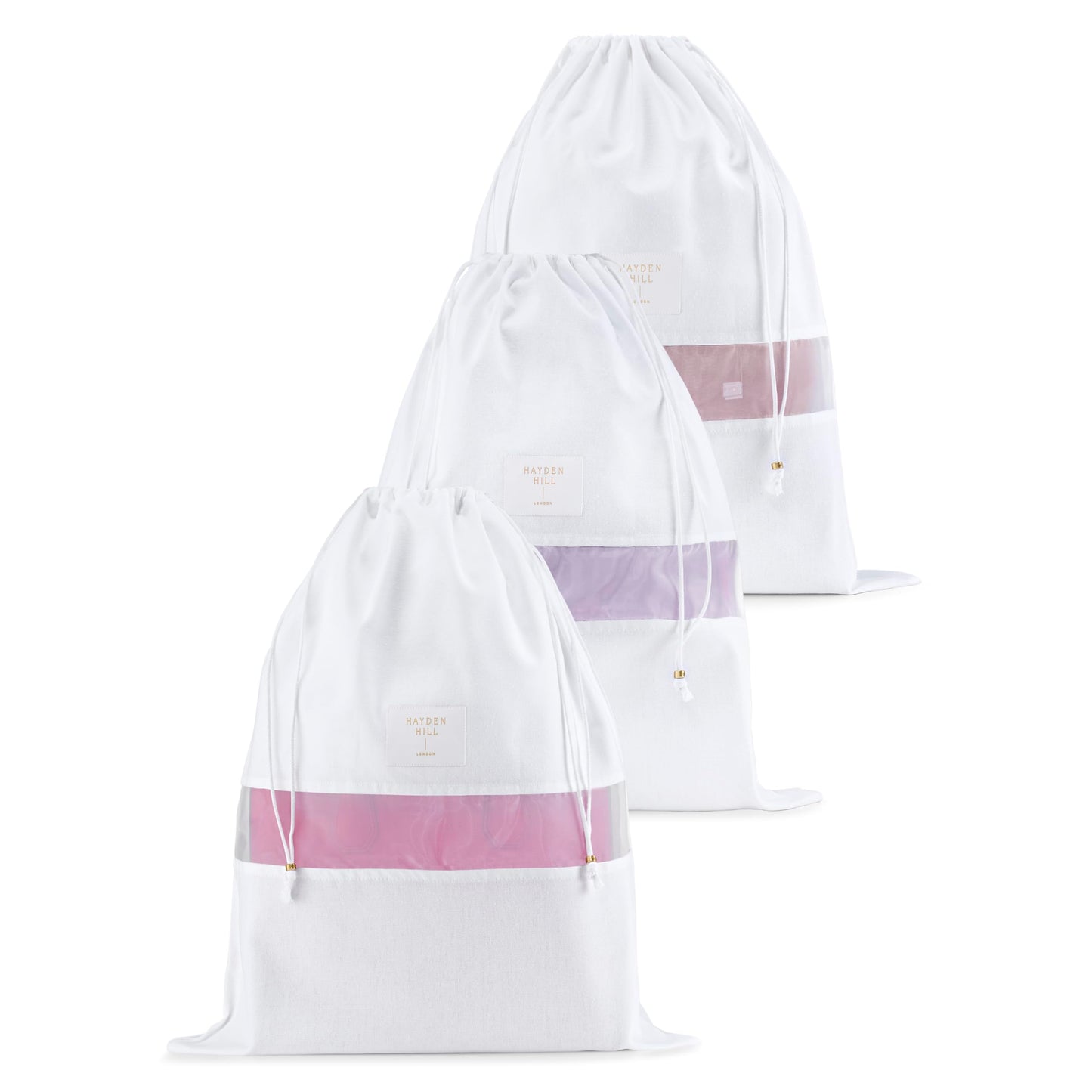 Hayden Hill Luxury Organic Cotton Dust Bags for Handbags – 3 Large 23" Bags for Purses, Shoes & Storage, Carbon Neutral