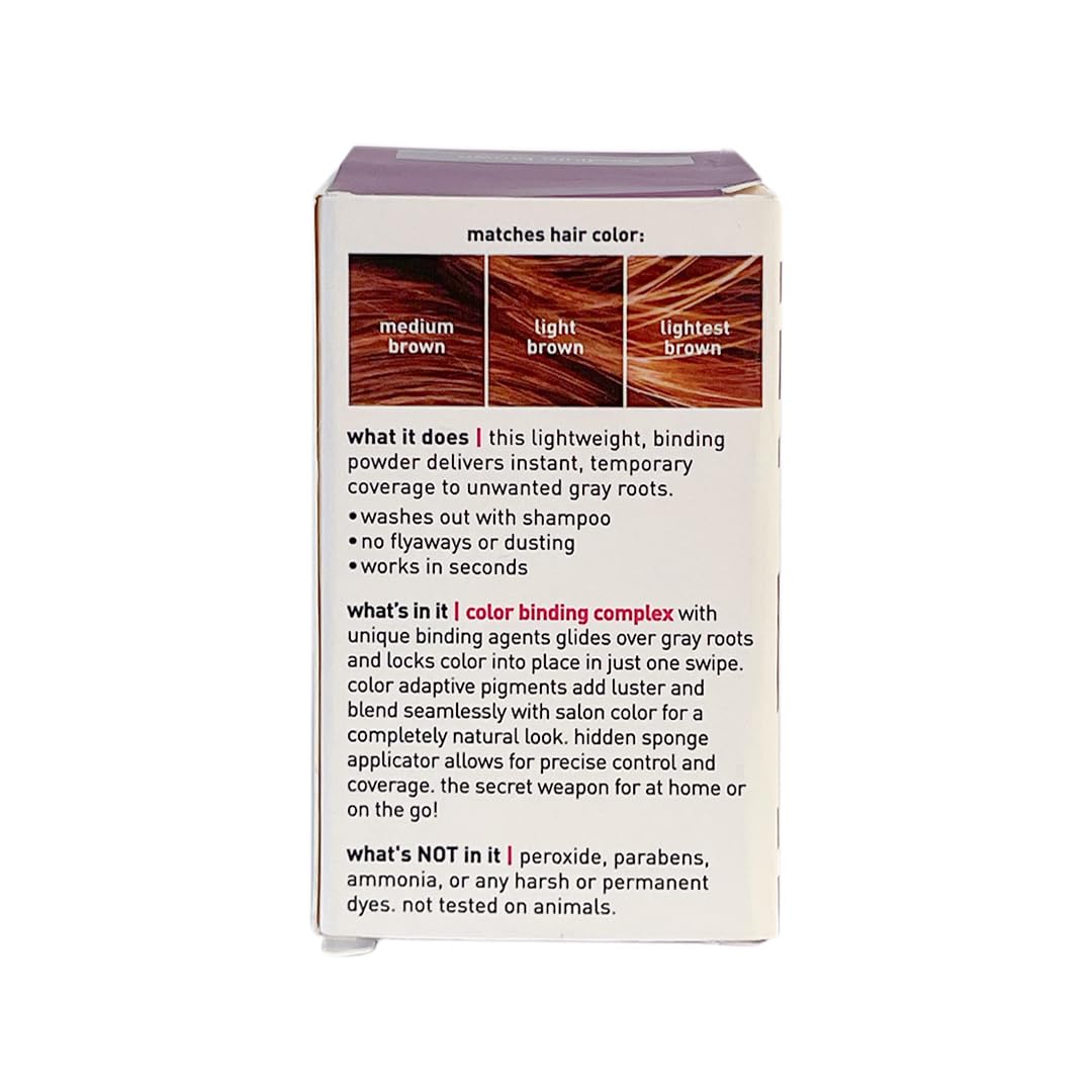 Root Touch Up Powder by Style Edit | Medium Brown Hair Color Coverage for Grays and Roots | Mineral-Infused Binding Hairline Concealer | 0.13 oz. Tub