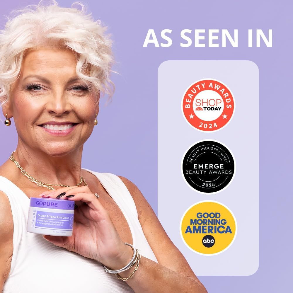 goPure Sculpt & Tone Arm Cream – Firming & Tightening Lotion for Arms, Reduces Wrinkles & Crepey Skin, Hydrates & Smooths Skin