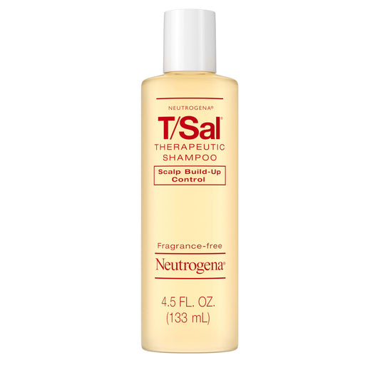 Neutrogena T/Sal Dandruff Shampoo, 3% Salicylic Acid, Scalp Build-Up & Psoriasis Control, Seborrheic Dermatitis, Fragrance-Free, 4.5 fl oz
