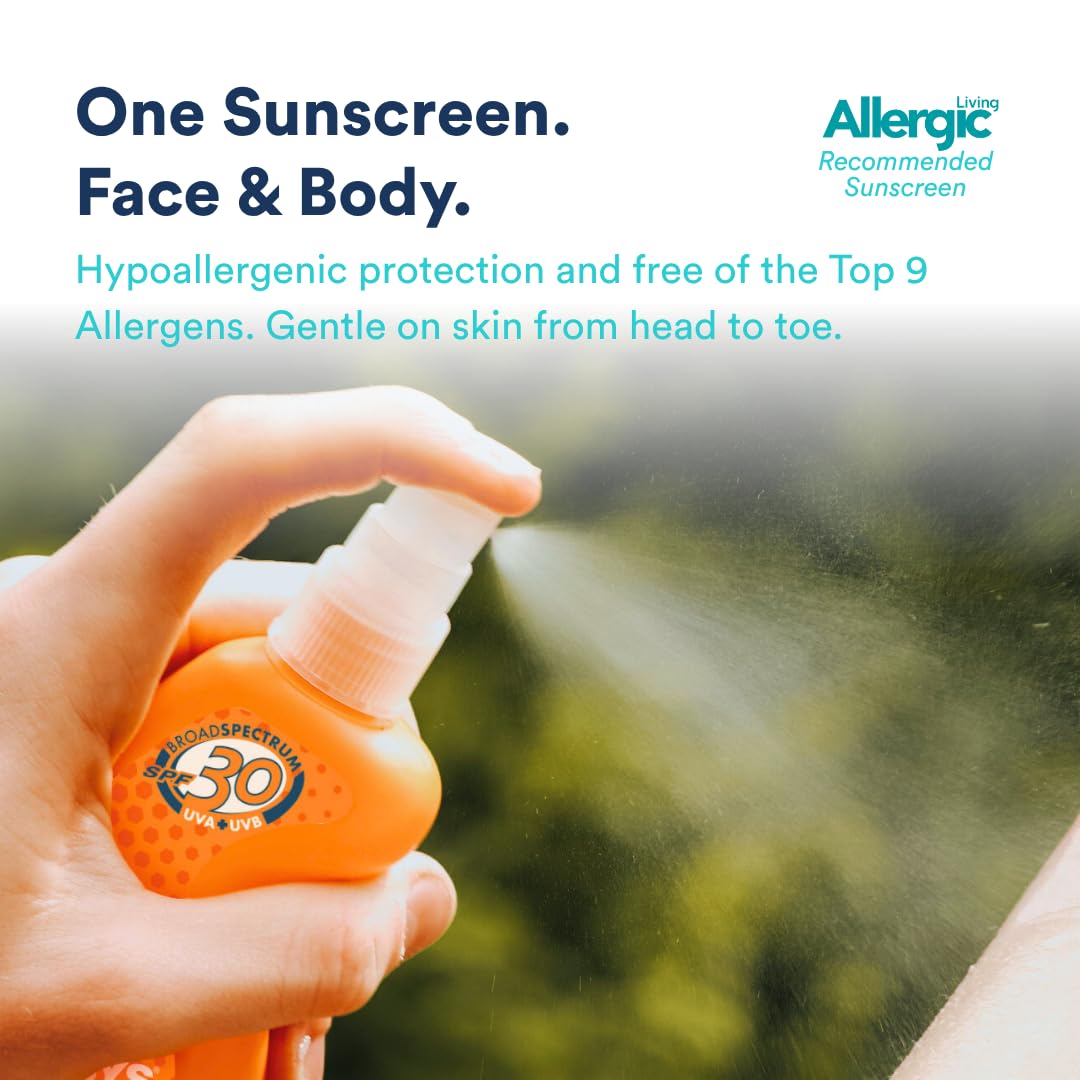 KINeSYS Kids SPF 30 Sunscreen Spray – Fragrance Free, Hypoallergenic, Clear, Broad Spectrum UVA/UVB for Face & Body, PABA & Oxybenzone Free, 4 Fl Oz