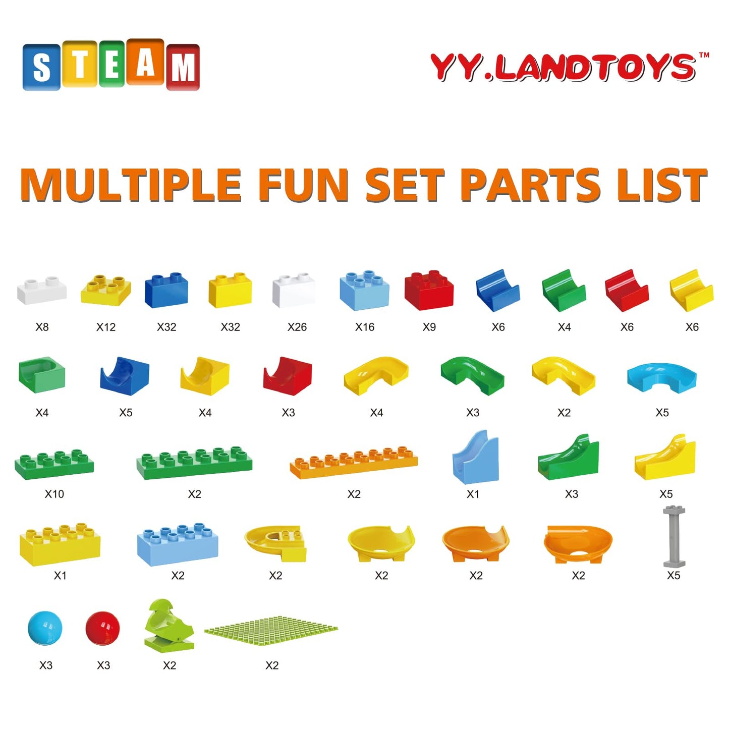 3-in-1 Marble Run Building Blocks for Kids 4-8 – 246PCS STEM Toy Set, Marble Maze Race Track, Compatible with LEGO & DUPLO