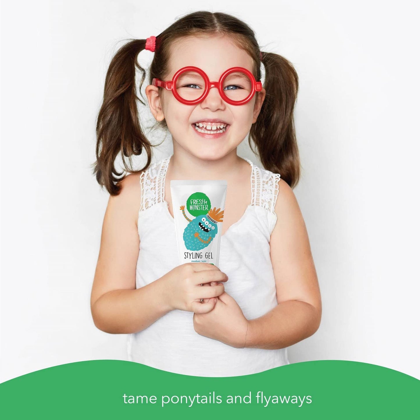 Fresh Monster Kids Hair Styling Gel, Medium Hold Alcohol-Free, Natural Hair Gel for Kids & Toddlers (6oz.)