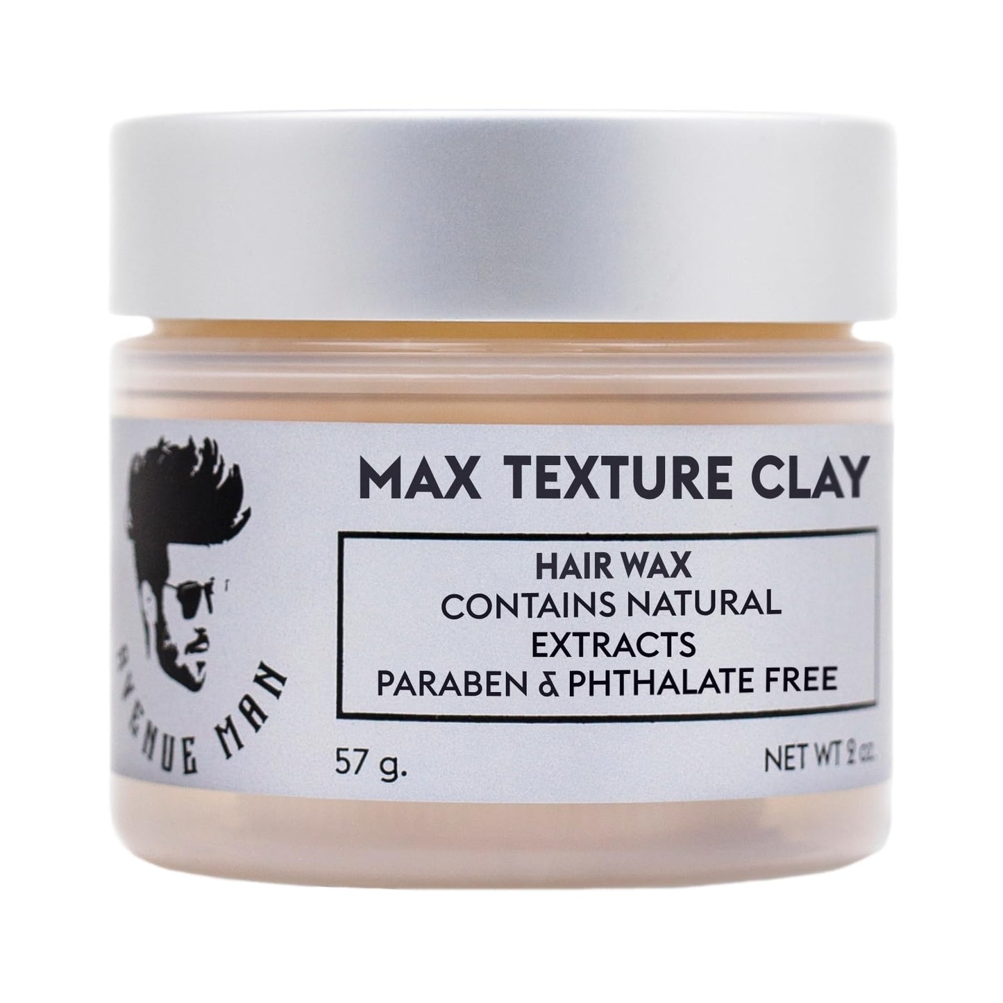 Avenue Man Texture Clay for Men – Water-Based Matte Hair Clay Pomade with Herbal Extracts, Lightweight, Frizz-Resistant, Paraben-Free, 2oz