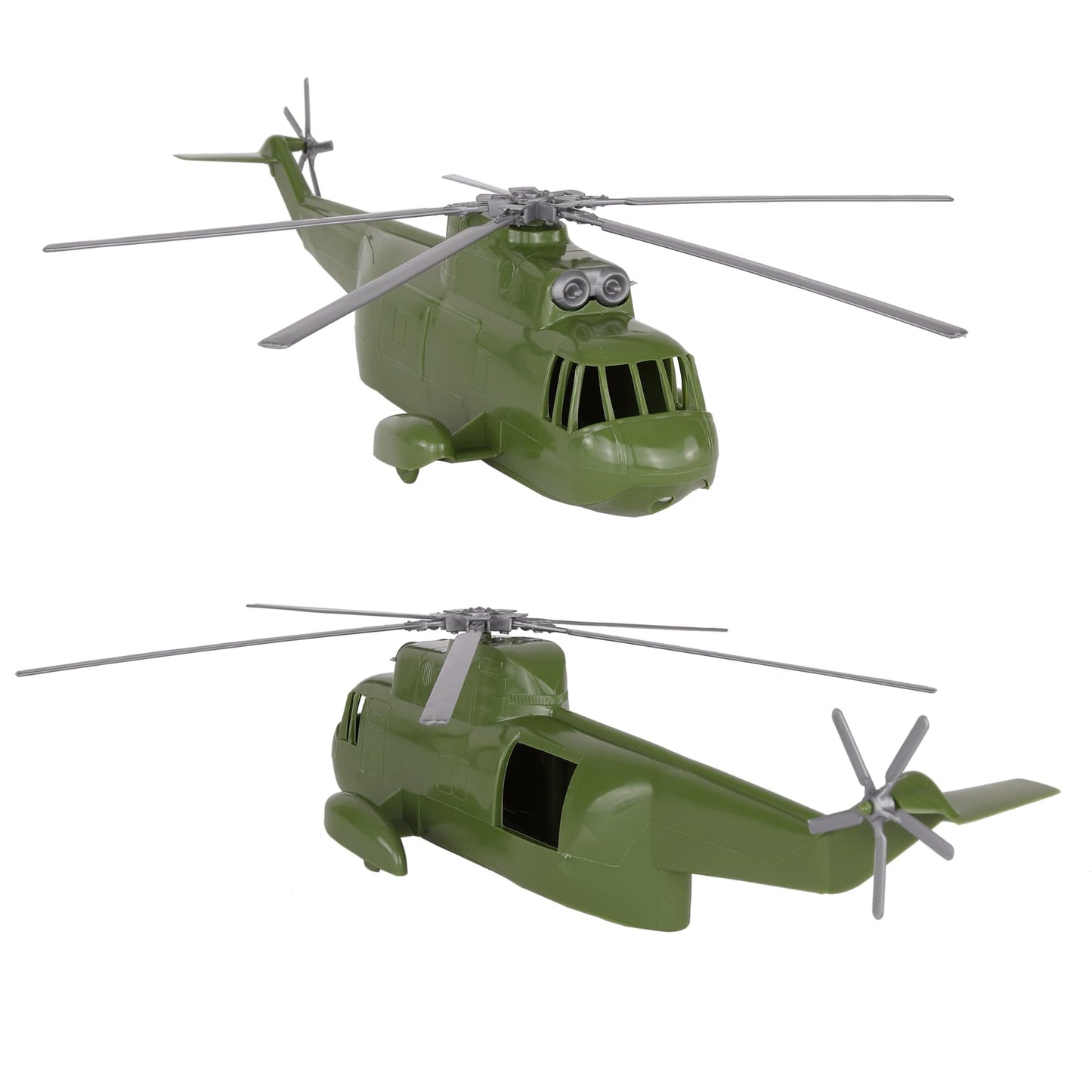 TimMee Plastic Army Men Helicopter Playset - OD Green 26pc Made in USA