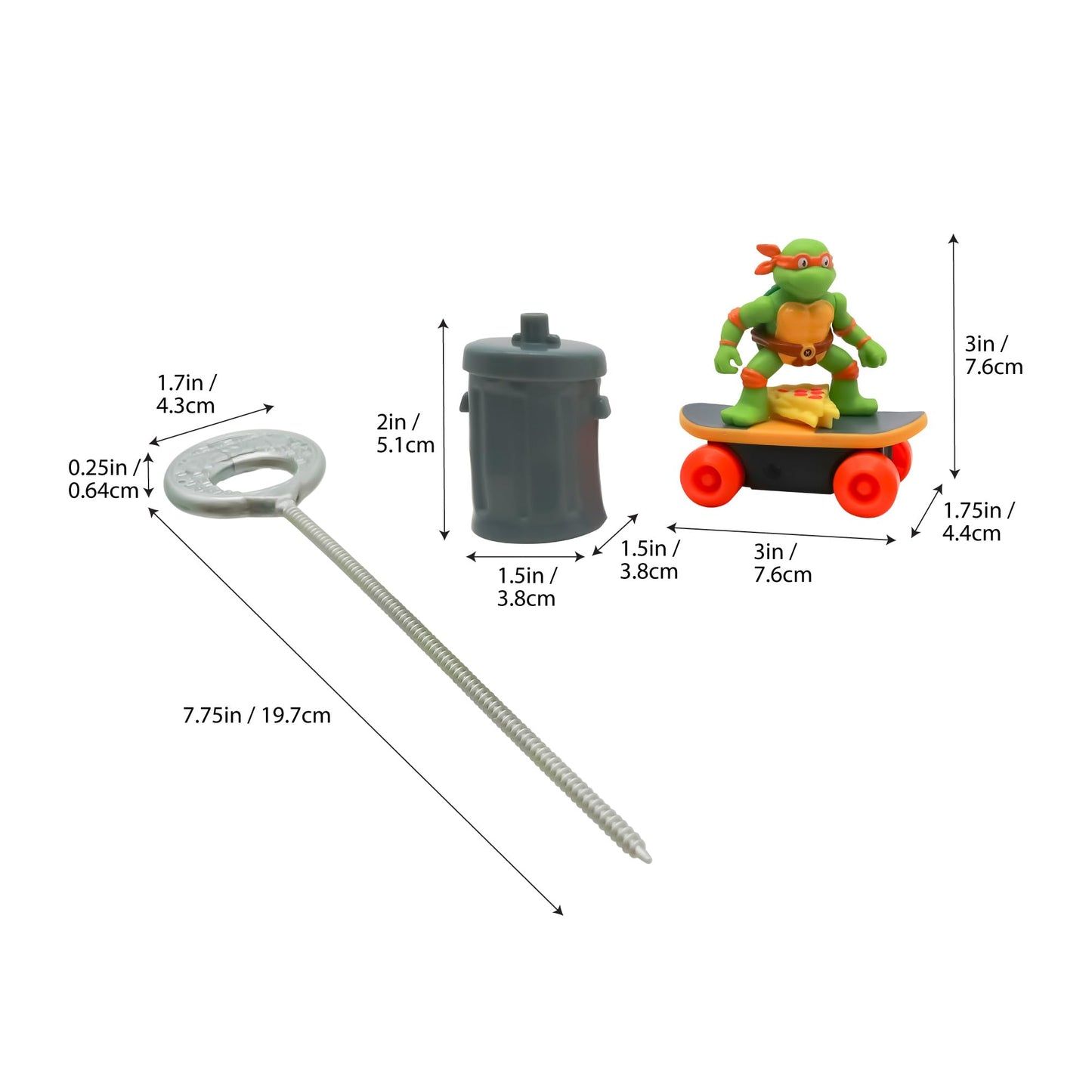 Teenage Mutant Ninja Turtles Switch Kick Skaters Pack of 4 - Gyro Self-Stabilizing Rip-Cord Powered Skateboard Toy – Gift, Stock Stuffer for Ages 3+