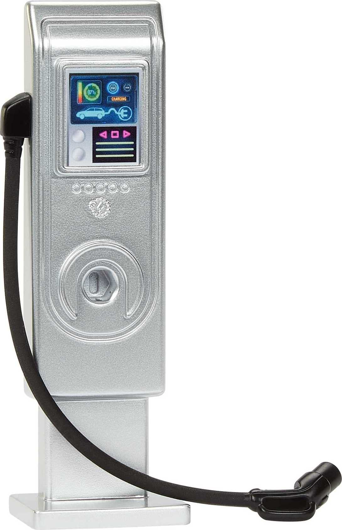 Barbie Doll Accessories, Toy Car Electric Vehicle with Charging Station, Plug & Sunroof, Purple 2-Seater Transforms into Convertible