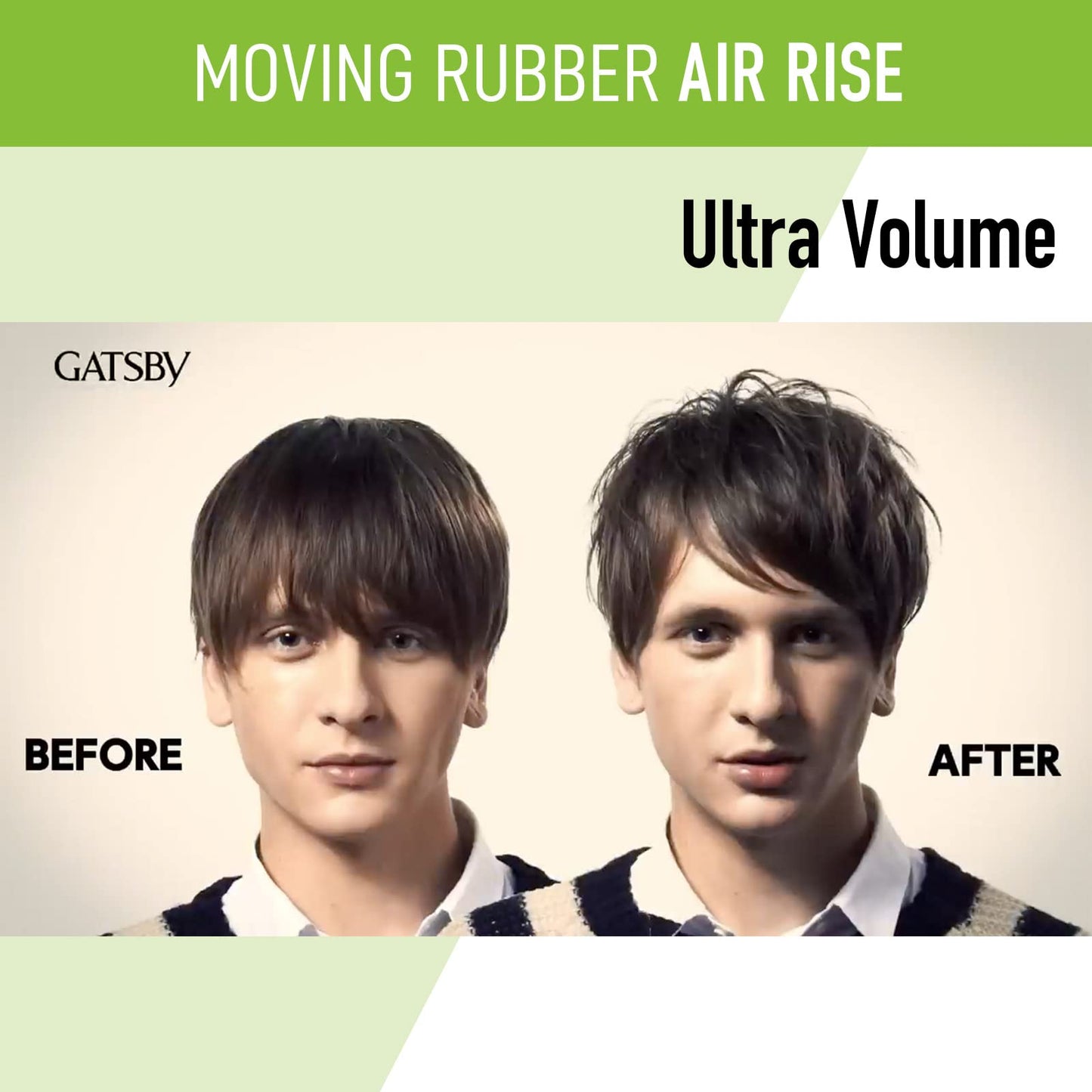 GATSBY Moving Rubber Air Rise Hair Wax, English Version, 80g/2.8oz