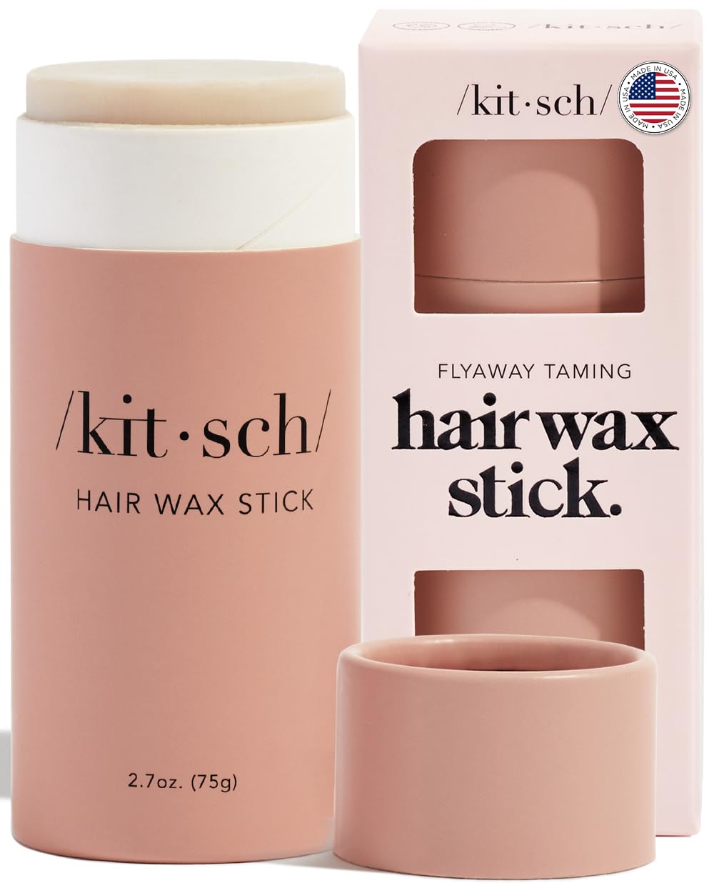 Kitsch Hair Wax Stick for Women & Men – Anti-Frizz Flyaway Tamer, No Residue, All-Day Hold, Slick Back & Hair Smoothing Stick