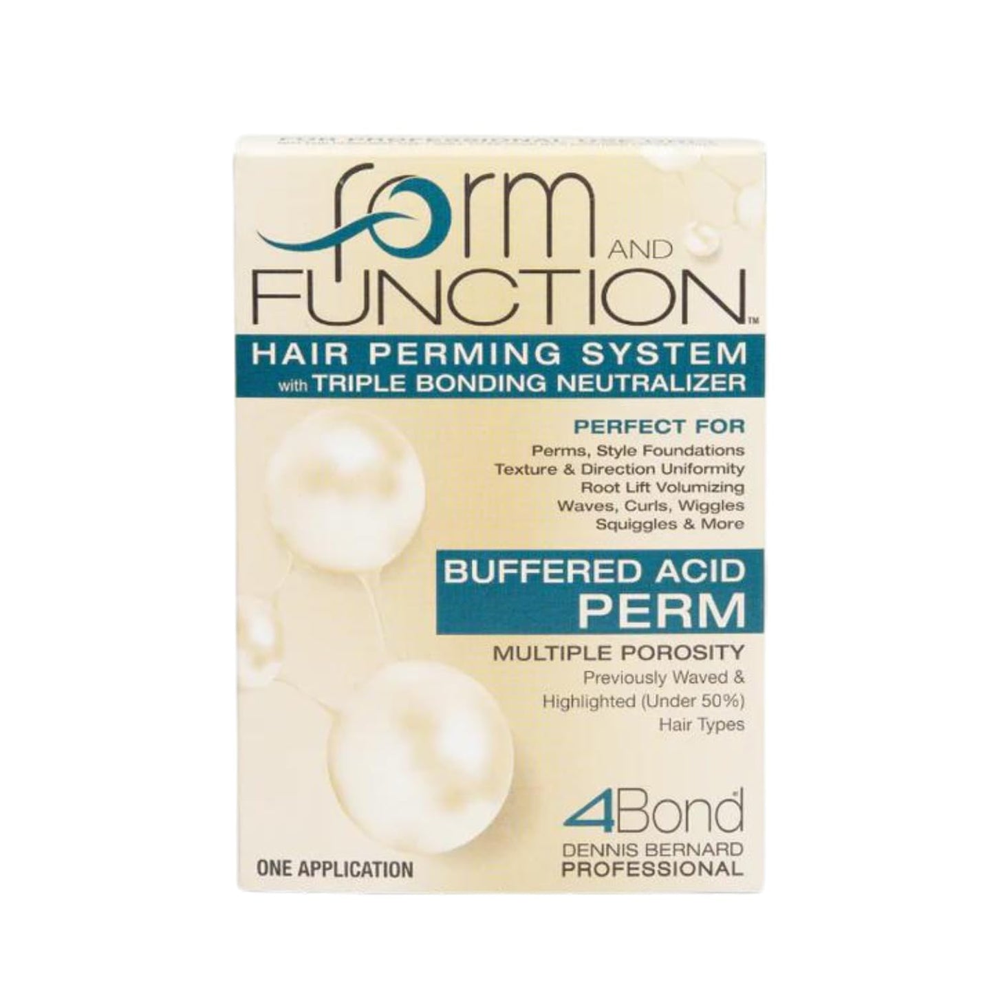 FORM AND FUNCTION Hair Perming System with Triple Bonding Neutralizer | Buffered Acid Perm for Highlighted & Multiple Porosity Hair | pH 7.7–8.0