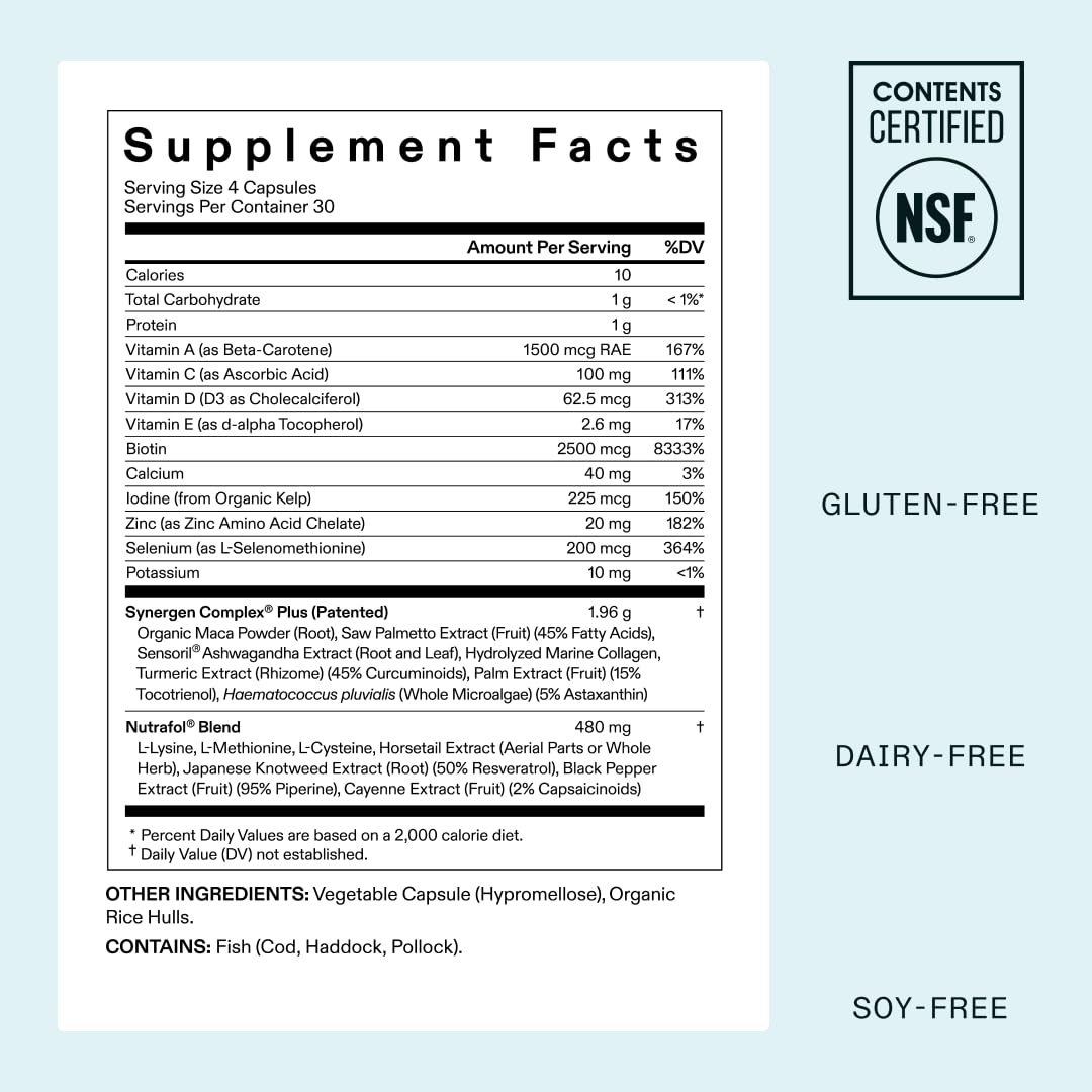 Nutrafol Women’s Balance Hair Growth Supplement 45+ | Clinically Proven for Thicker Hair & Scalp Coverage | Dermatologist Recommended | 2-Month Refill Pack