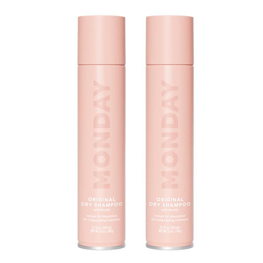 MONDAY HAIRCARE ORIGINAL Dry Shampoo with Keratin, oil-absorbing for All Hair Types 200 mL, Dual Pack