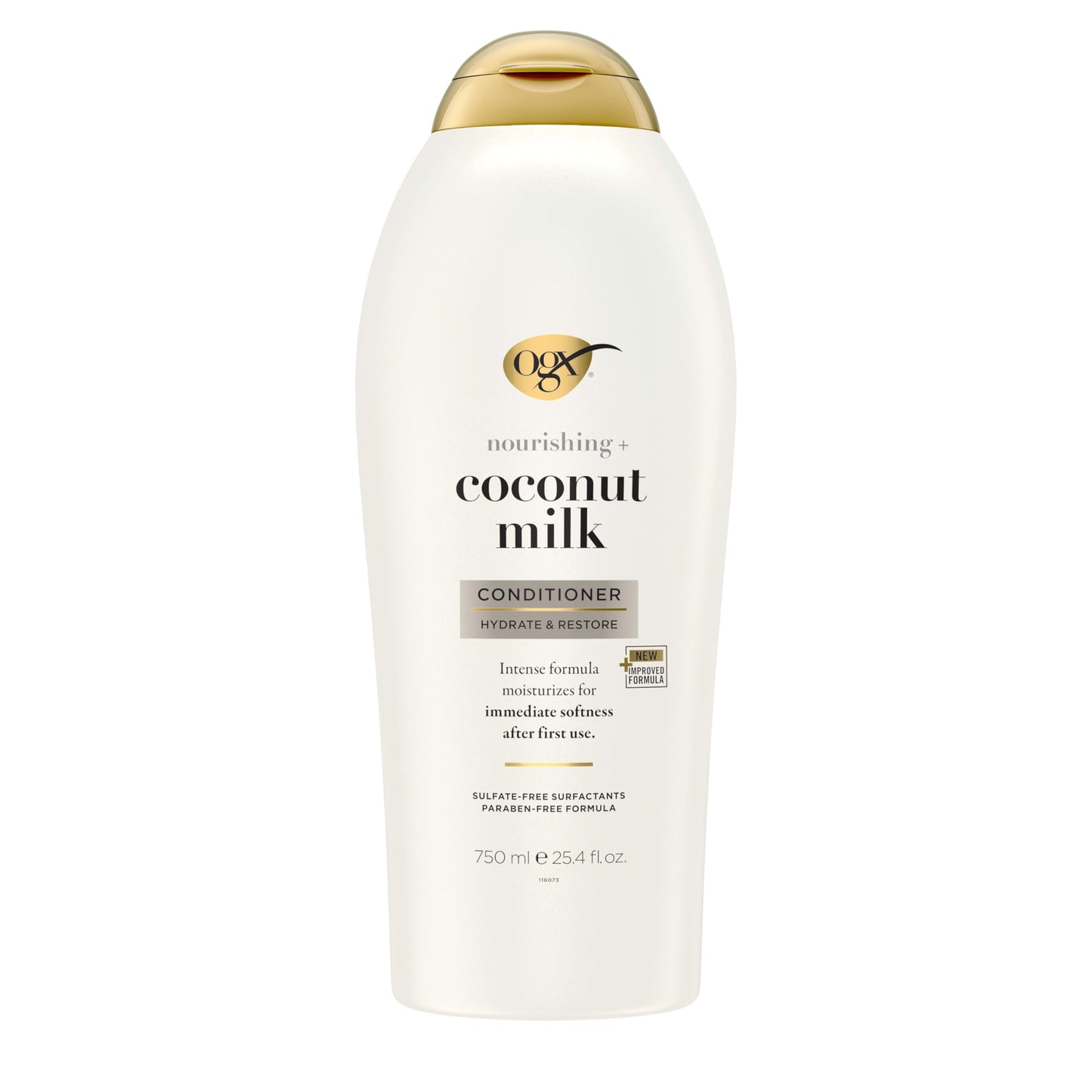 OGX Nourishing + Coconut Milk Conditioner 25.4 fl oz | Hydrating & Restoring Formula for Soft, Smooth Hair | Paraben & Sulfate Free