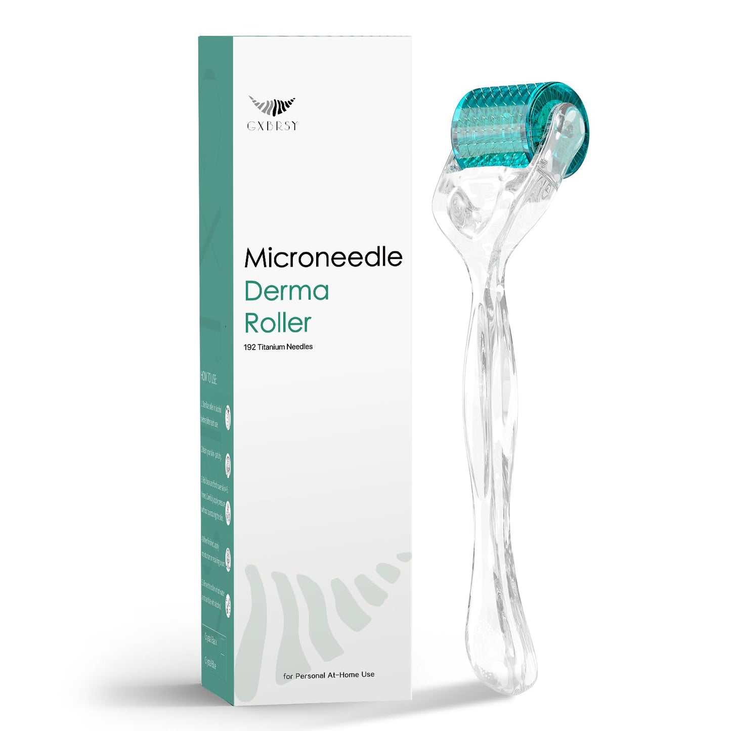 Derma Roller Microneedle, Titanium 192 Micro Needle Dermal Roller Face Beard Home Use (Crystal Blue)