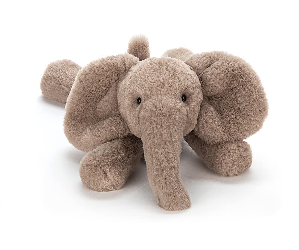 Jellycat Smudge Elephant Stuffed Animal, Medium 9.5 inches - Elephant Plush Toy - Classic Children's Gift
