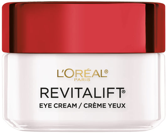 L'Oreal Paris Skincare Revitalift Anti-Wrinkle and Firming Eye Cream with Pro Retinol, Treatment to Reduce Dark Circles, Fragrance Free, 0.5 oz.