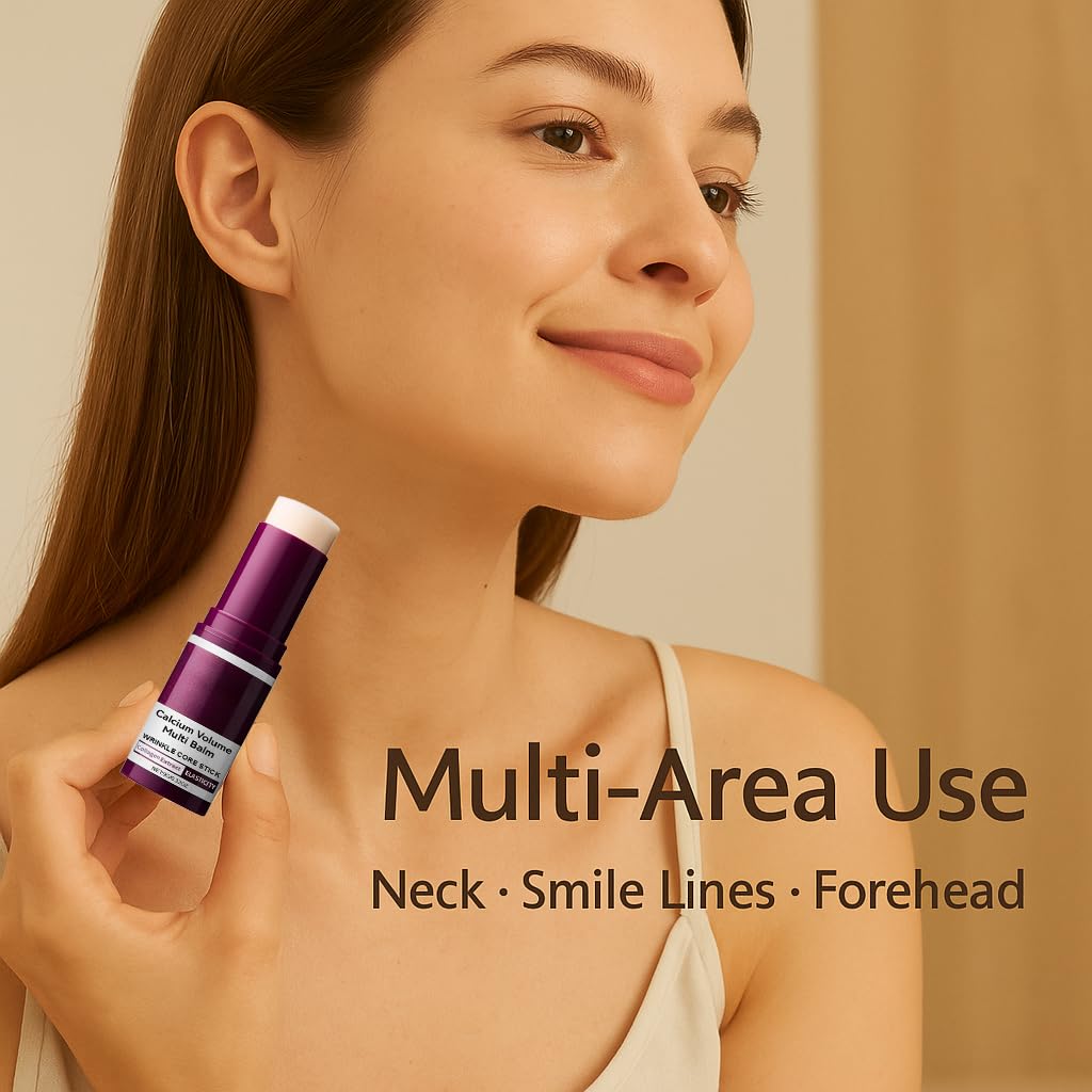 Euralissea Calcium Volume Multi Balm 2-Pack – Anti-Aging Stick with Collagen for Wrinkles, Hydration & Firming, Eyes, Neck & Smile Lines