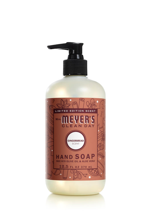 Mrs. MEYER'S CLEAN DAY Liquid Hand Soap, Limited Edition Gingerbread Scent, 12.5 Ounce Bottle