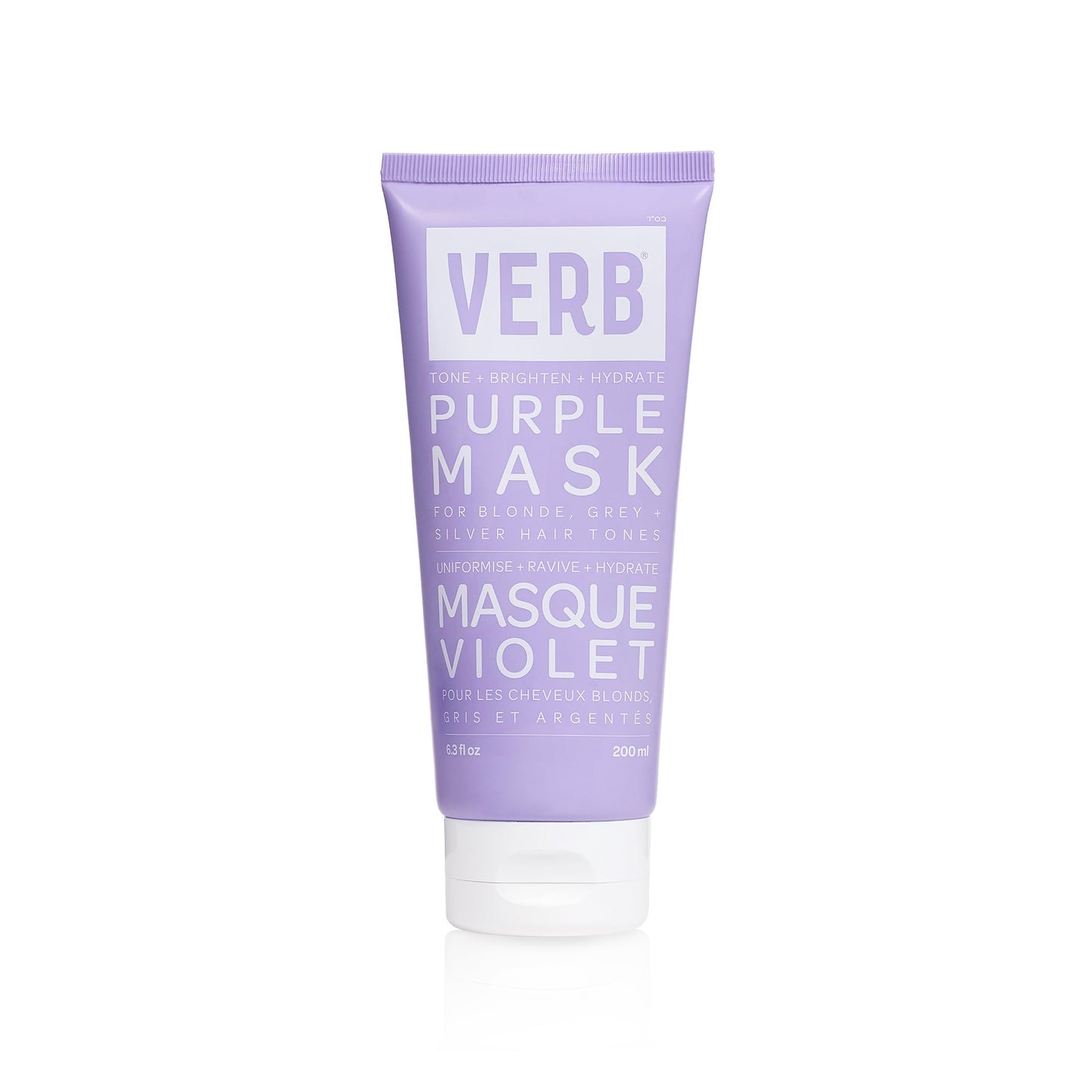 VERB Purple Mask, 6.3 oz - Deep Conditioner for Blonde, Silver & Grey Hair – Neutralizes Brassiness + Adds Shine - Vegan & Cruelty-Free