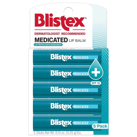 Blistex Medicated Lip Balm, 0.15oz – Hydrating, SPF 15, Prevents Dryness & Chapping, Moisture Seal, Easy Glide, 1 Pack