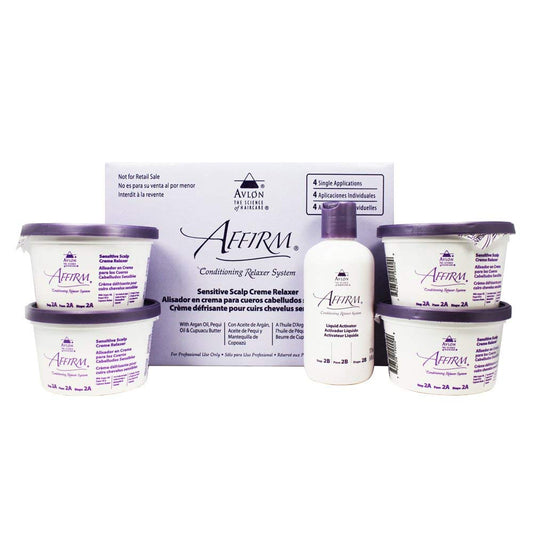 Avlon Afirm hair care products including bottles and containers on a white background