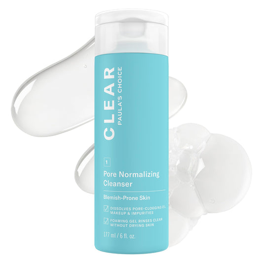 Paula's Choice CLEAR Pore Normalizing Face Cleanser – Daily Acne Wash with Salicylic Acid, Reduces Blackheads & Redness, Fragrance-Free, 6 oz