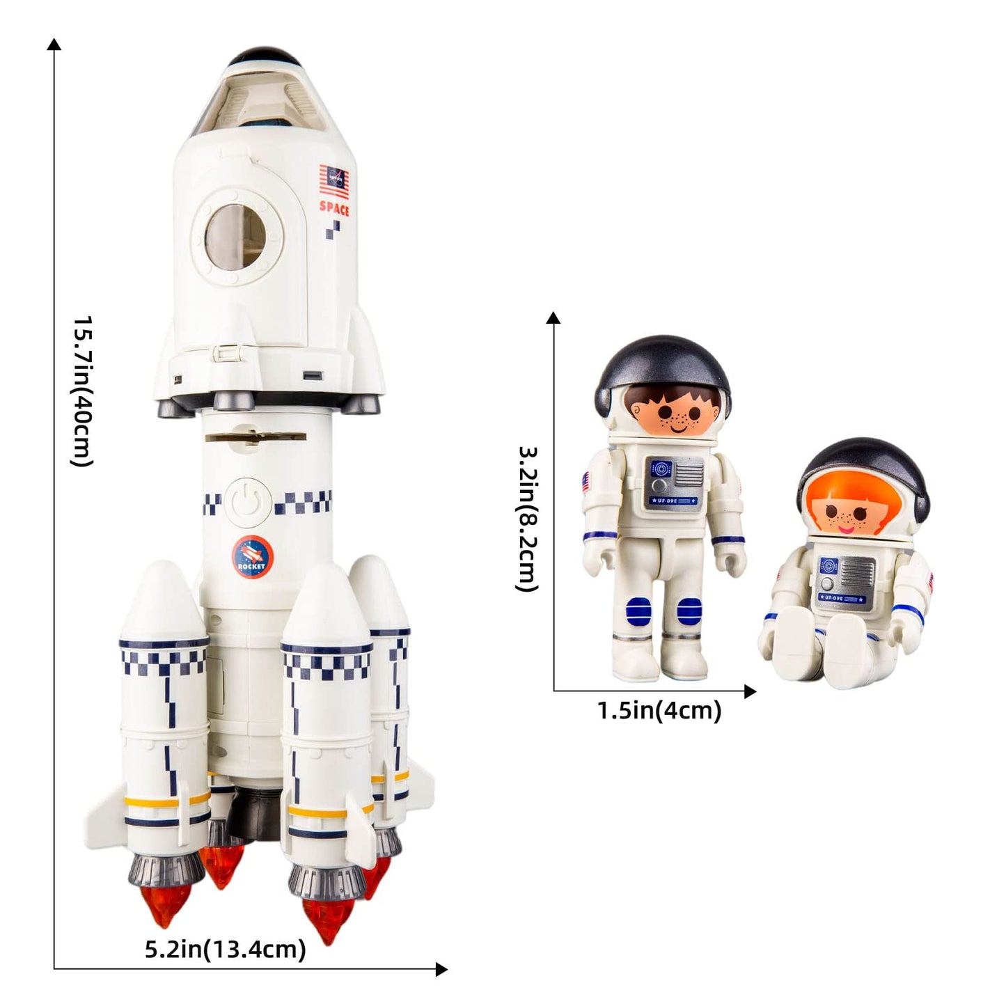 WAKAKAC Space Rocket Toys for Kids - 5-in-1 Adventure Set with 2 Astronauts, Projection Lamp & Space Shuttle Model Gift for Boys & Girls 3+