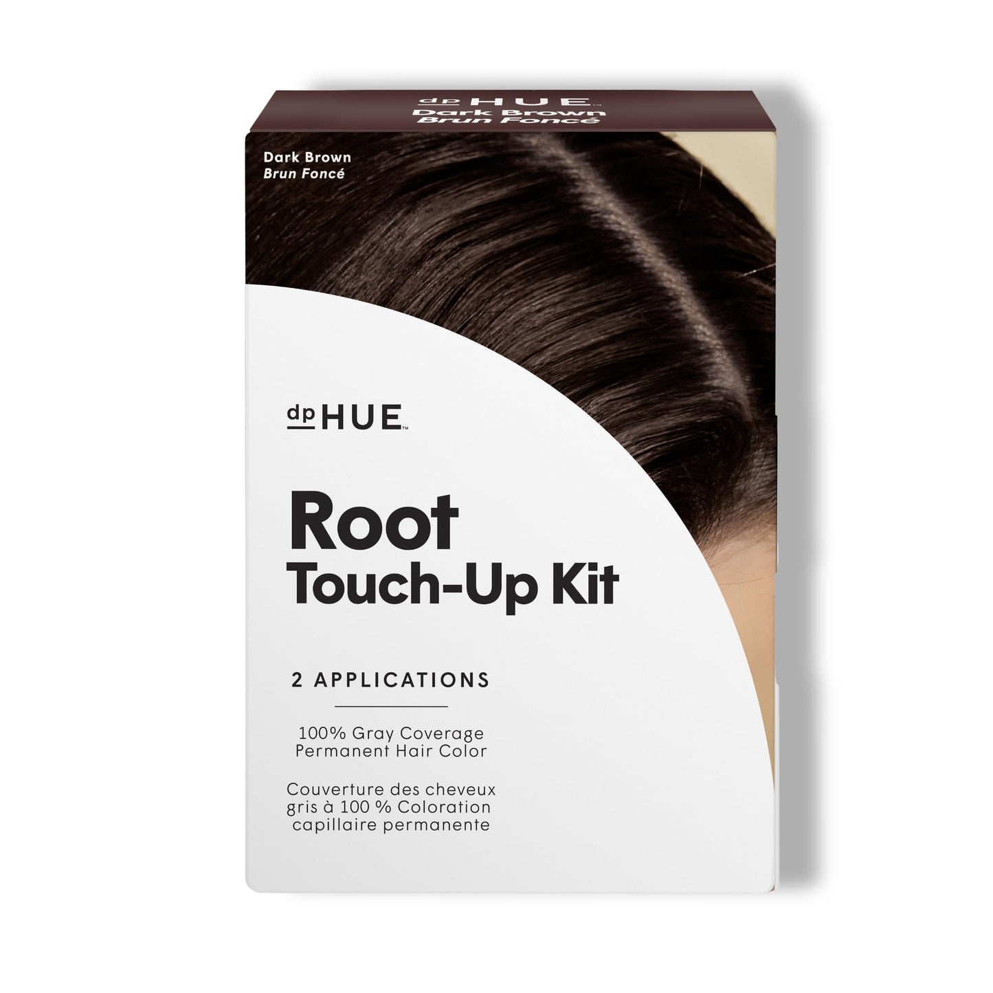 dpHUE Root Touch-Up Kit Dark Brown – Permanent Hair Color for Gray Coverage – 2 Applications – Paraben & Sulfate Free, Leaping Bunny Certified