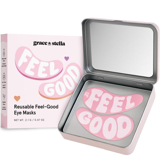 Grace & Stella Reusable Silicone Eye Patches for Dark Circles, Puffy Eyes Treatment, 1 Pair with Tin Case, Vegan & Cruelty-Free