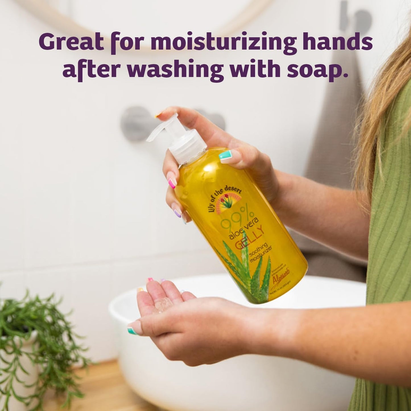 Lily Of The Desert Gelly Moisturizer, 99% Organic Aloe Vera Gel with Vitamin E & C – Soothes Sunburn, After Sun Skin Care, 16 Fl Oz