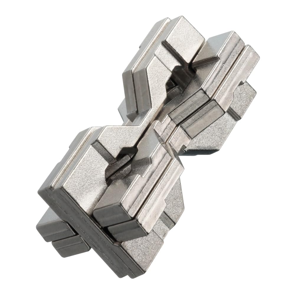 BePuzzled | Hourglass Hanayama Metal Brainteaser Puzzle Mensa Rated Level 6, for Ages 12 and Up